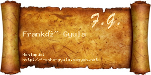 Frankó Gyula névjegykártya