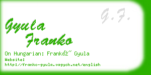 gyula franko business card